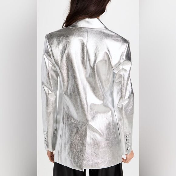 NWT A.L.C Dakota Jacket Metallic silver size 2 - Picture 3 of 16